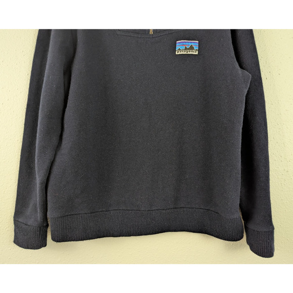 Patagonia Woolie Fleece Pullover 1/4 zip Sweater navy blue 3393 size M - Picture 3 of 7